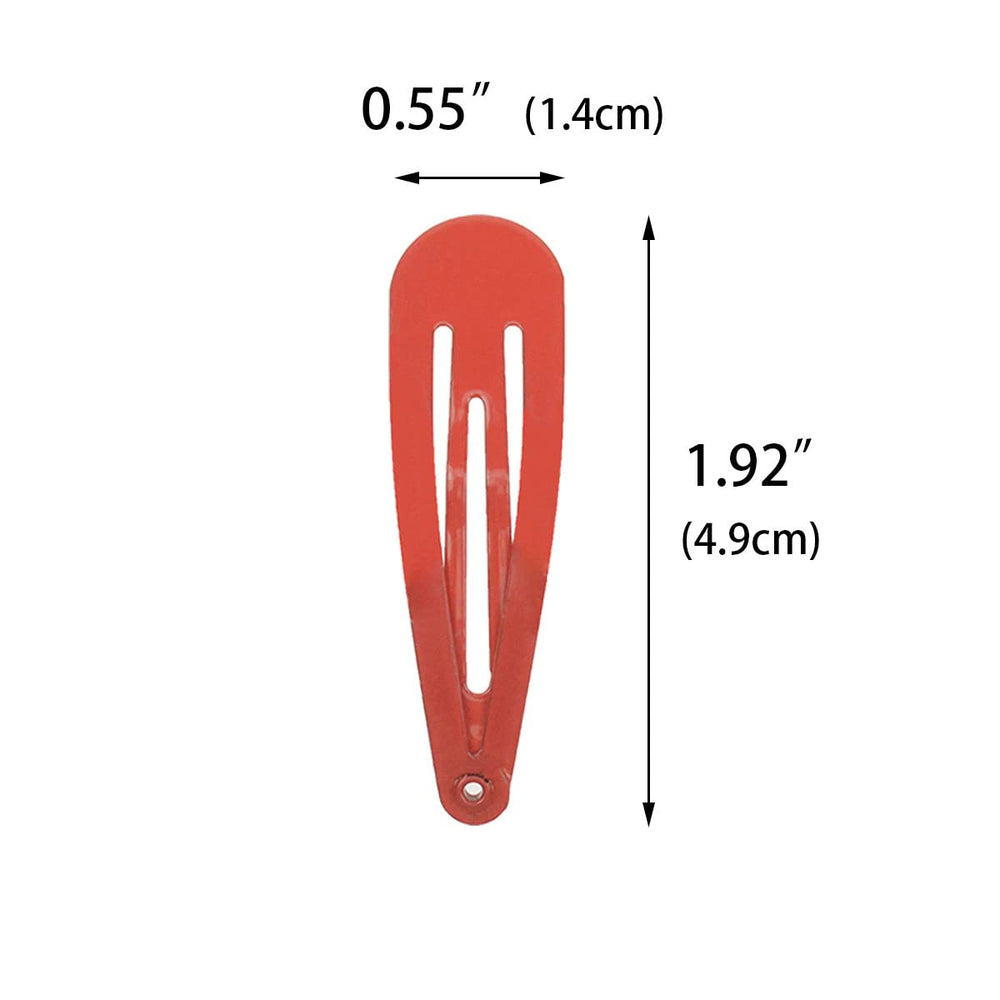 PIDOUDOU 40-count red metal snap hair clips 2-inch bundle demonstrating easy styling and reliable hold.