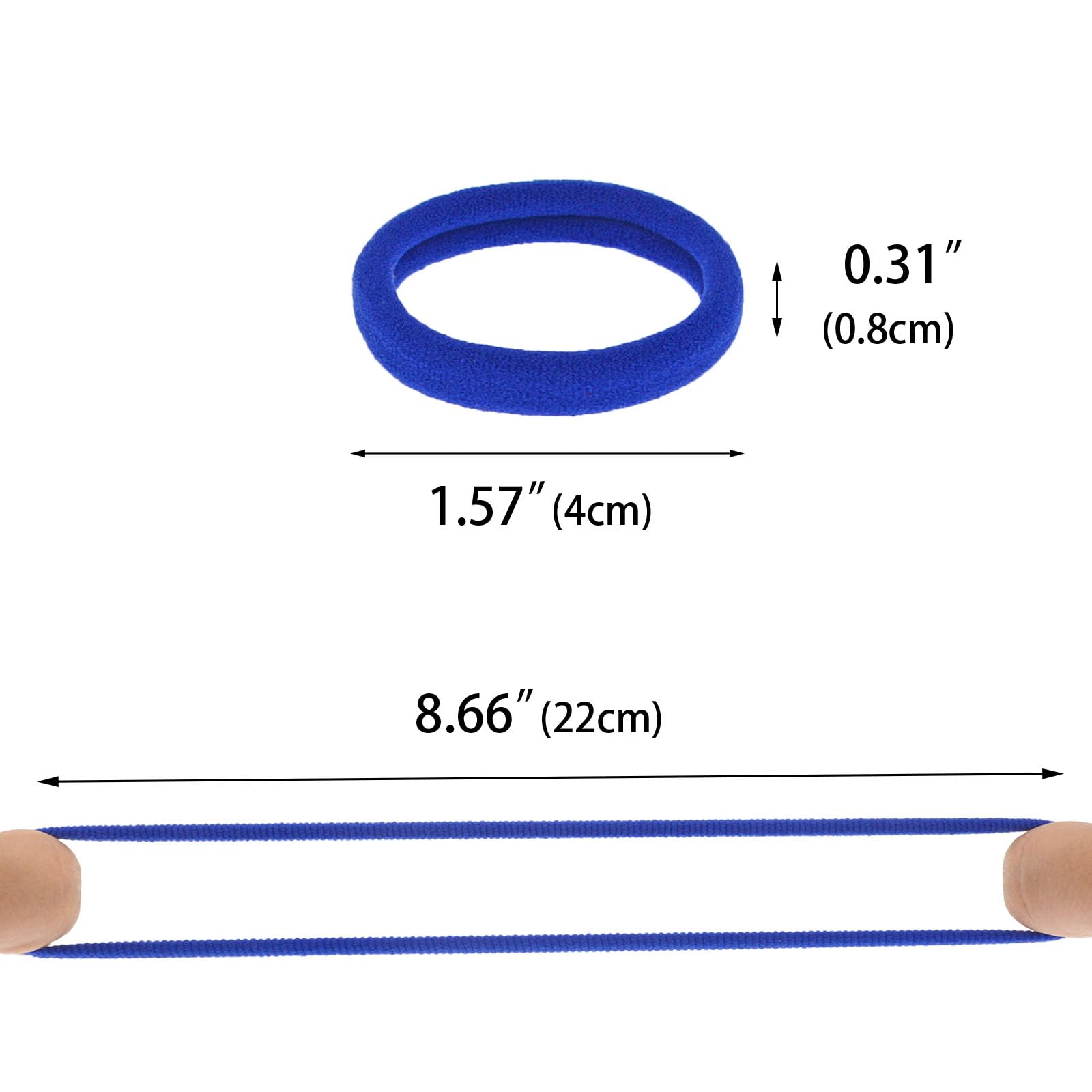 PIDOUDOU royal blue hair ties in use during a workout for neat, dependable hold.