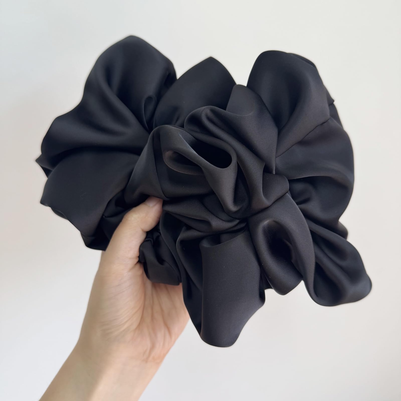 PIDOUDOU jumbo satin scrunchies fabric closeup reduces friction to protect hair