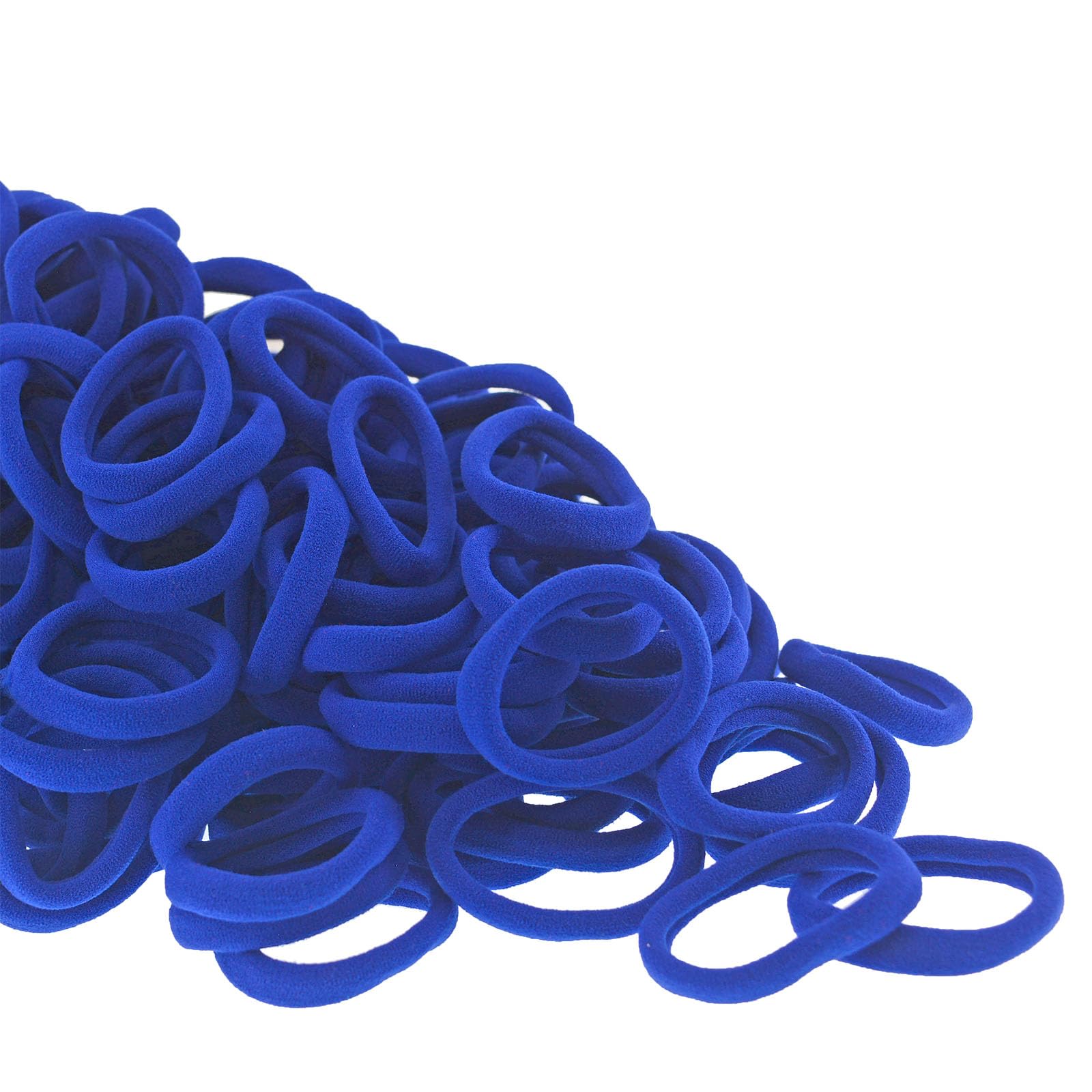 PIDOUDOU royal blue hair ties stretched to highlight comfortable, secure hold.