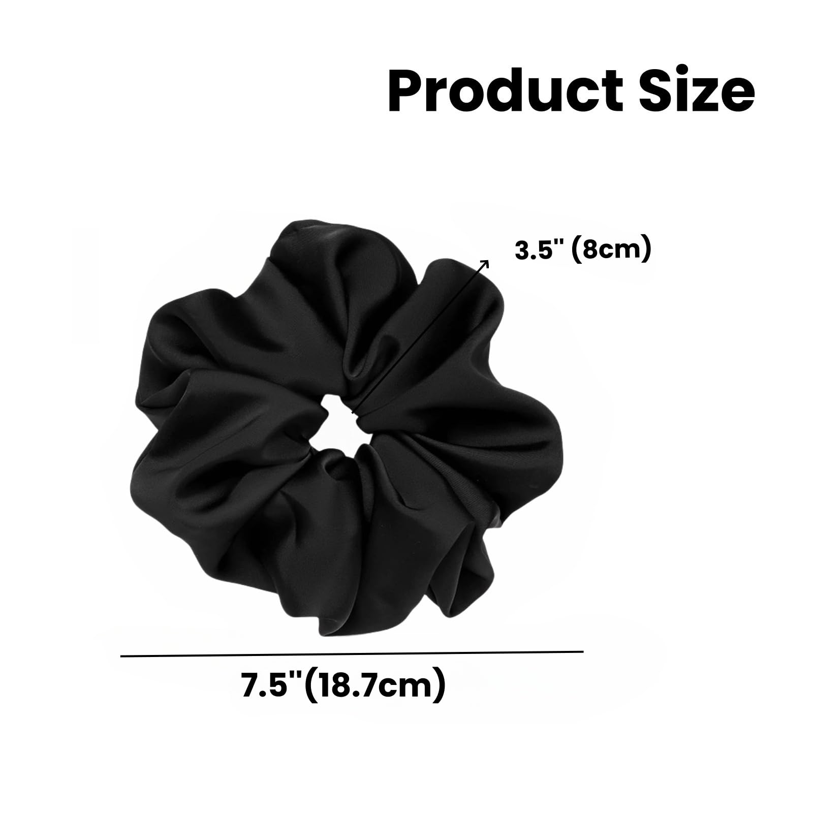 PIDOUDOU satin scrunchies worn in ponytail for secure hold