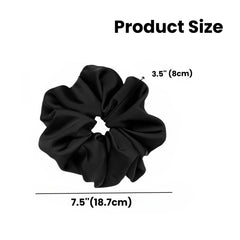 PIDOUDOU satin scrunchies worn in ponytail for secure hold