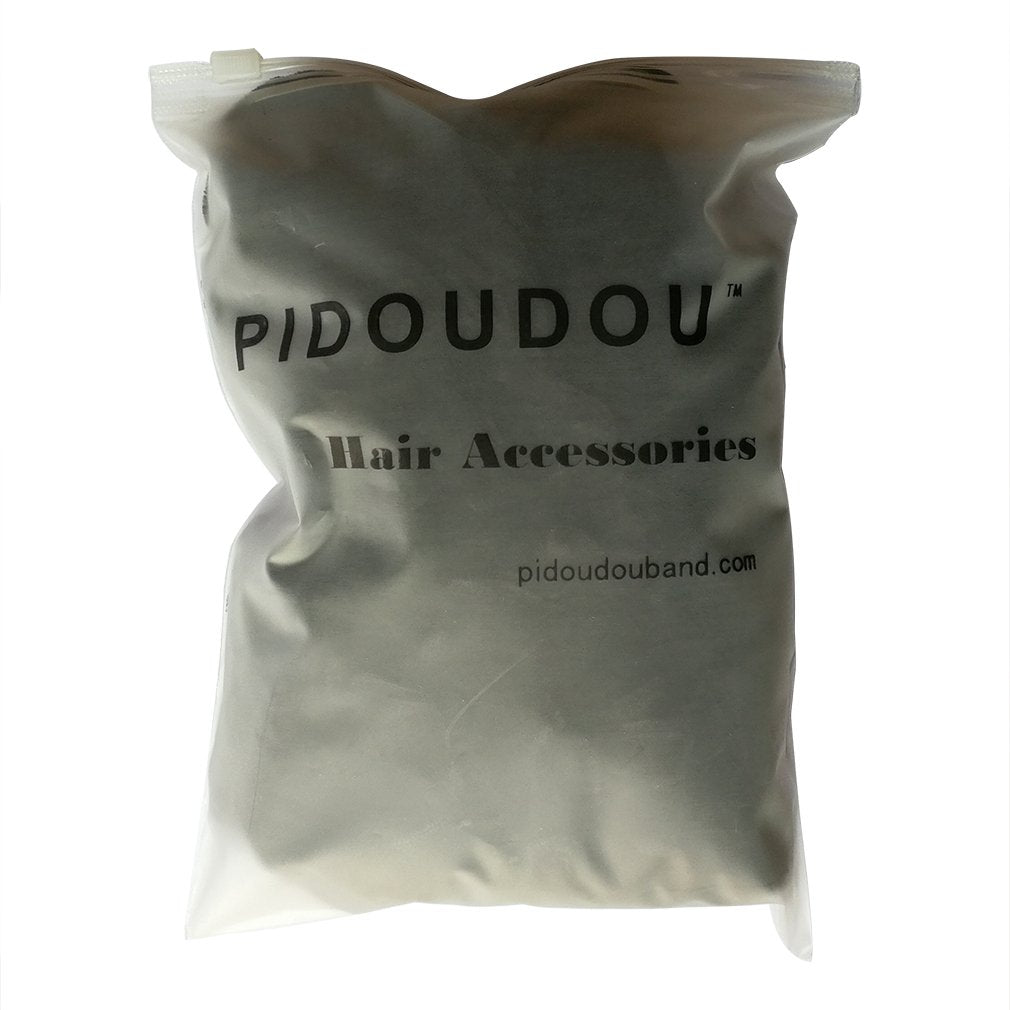Pidoudou velvet scrunchies black packaging shows ready-to-gift set option.