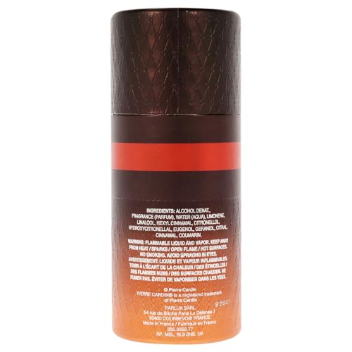 Pierre Cardin Fusion note graphic highlights citrus and woody tones for day wear.
