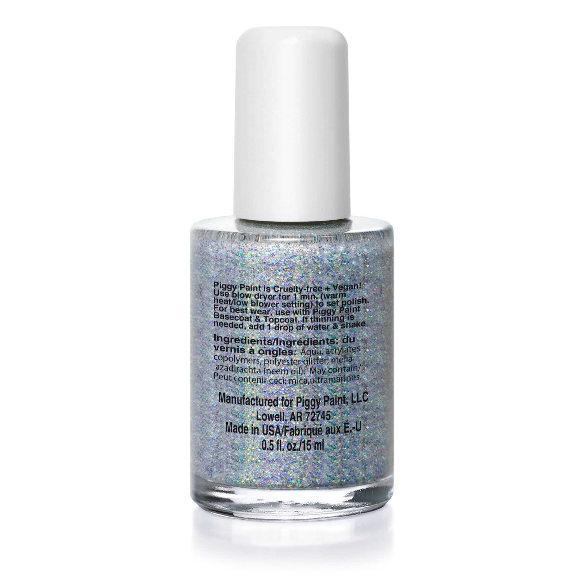 Piggy Paint GlitterBug bottle cap close-up shows color and kid-friendly design.