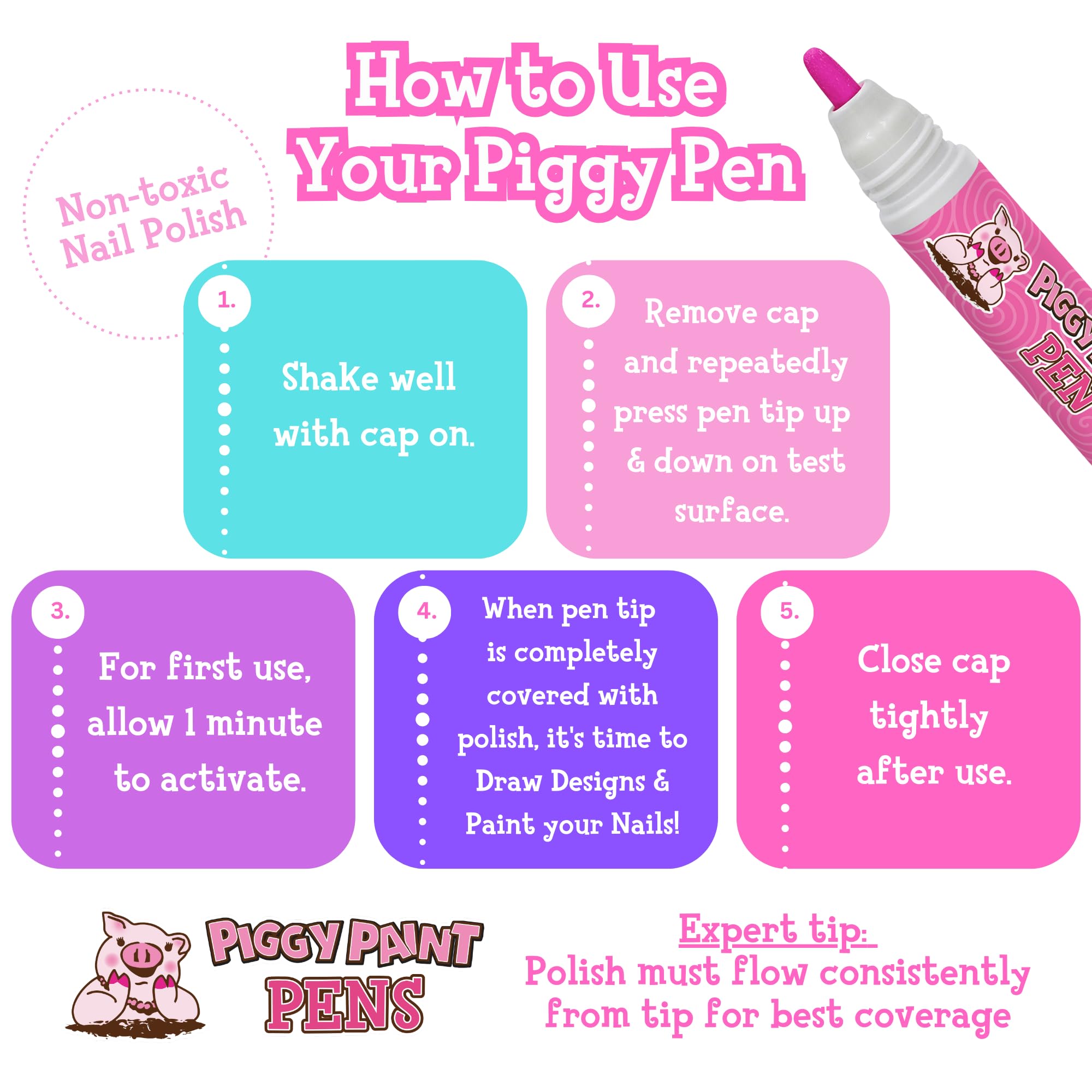 Piggy Paint nail-art doodles highlight mess-free creativity for little artists
