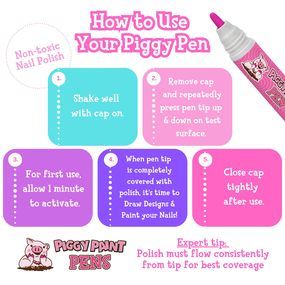 Piggy Paint nail-art doodles highlight mess-free creativity for little artists
