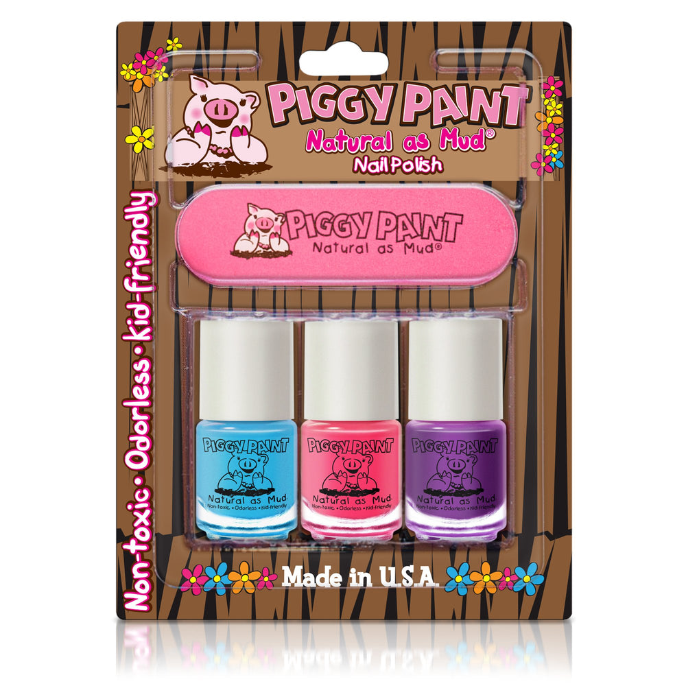 Piggy Paint Nail Polish and File Kit Sea-quin shade for kid-friendly, easy nail color