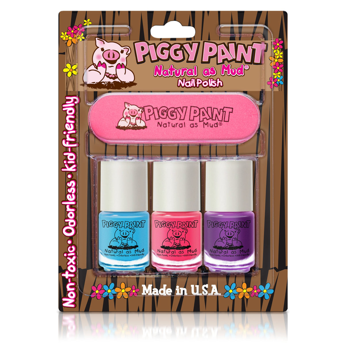 Piggy Paint Nail Polish and File Kit Sea-quin shade for kid-friendly, easy nail color