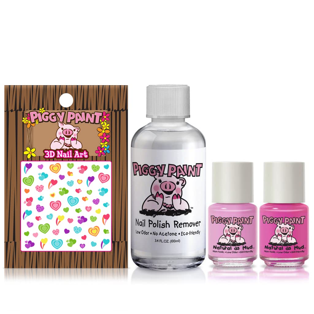 Piggy Paint Perfectly Pink nail art gift-set displays creative color options for kids.