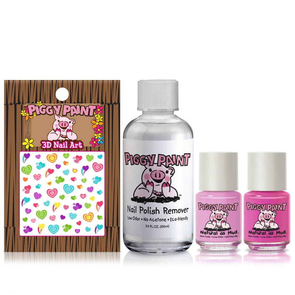 Piggy Paint Perfectly Pink nail art gift-set displays creative color options for kids.