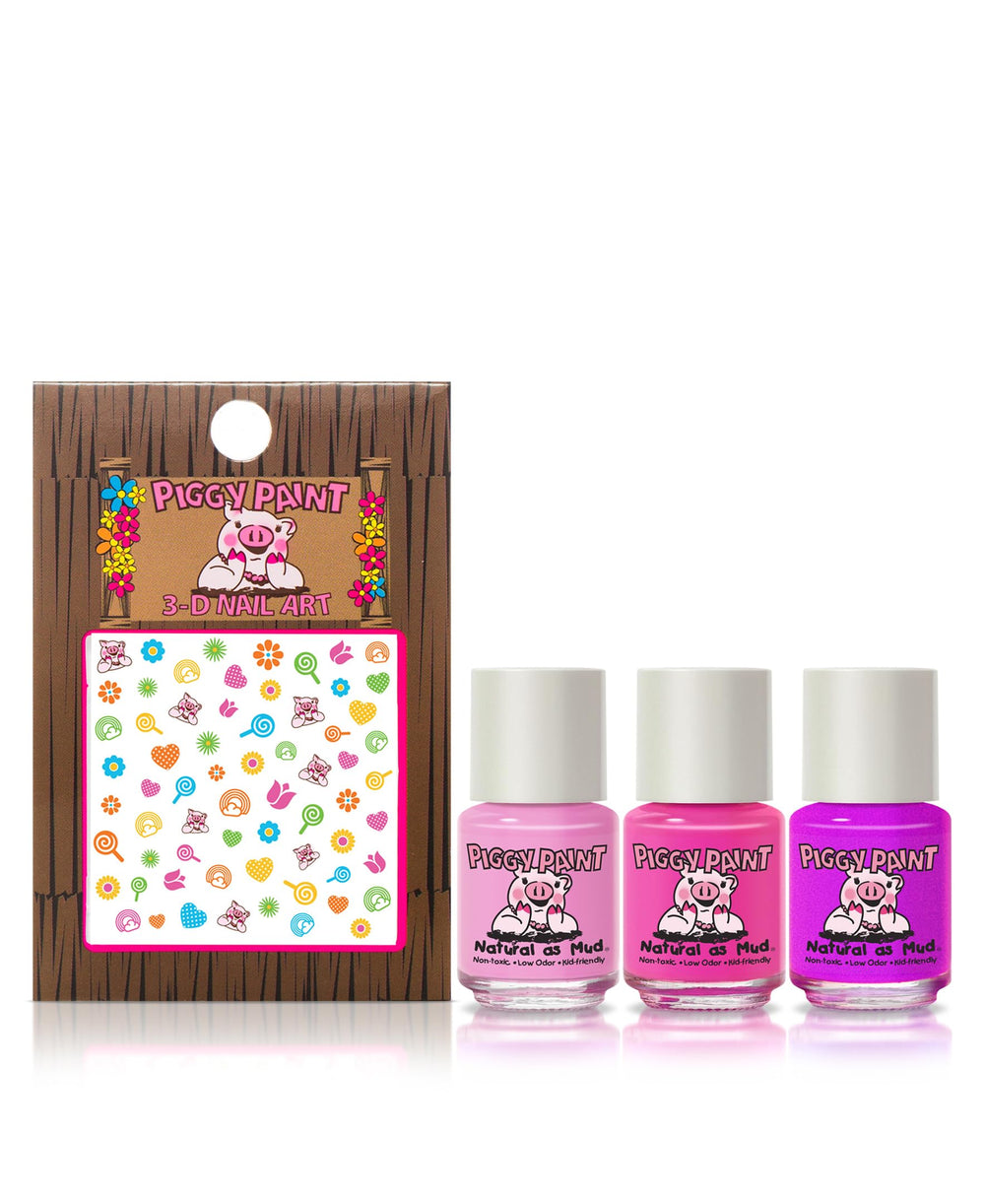 Piggy Paint Rainbow Party nail art stickers enhance playful designs with safe, easy application.