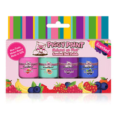 Piggy Paint Scented Fruit Fairy 4-pack kit in gift-ready box for kids' safe nail fun.