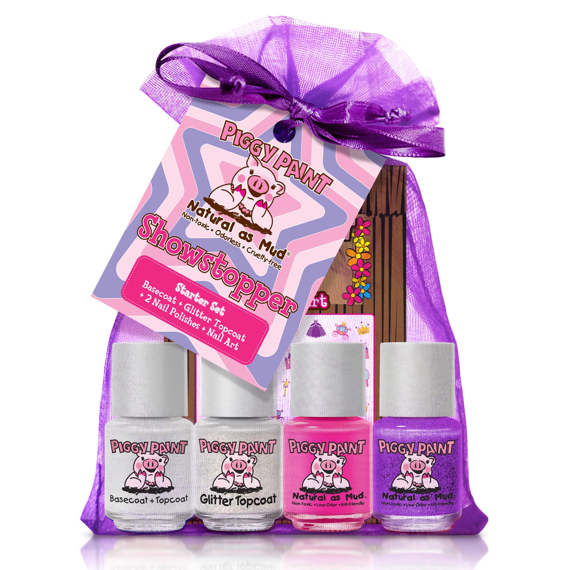 Piggy Paint Showstopper Starter Set front view; kid-friendly, non-toxic nail fun.