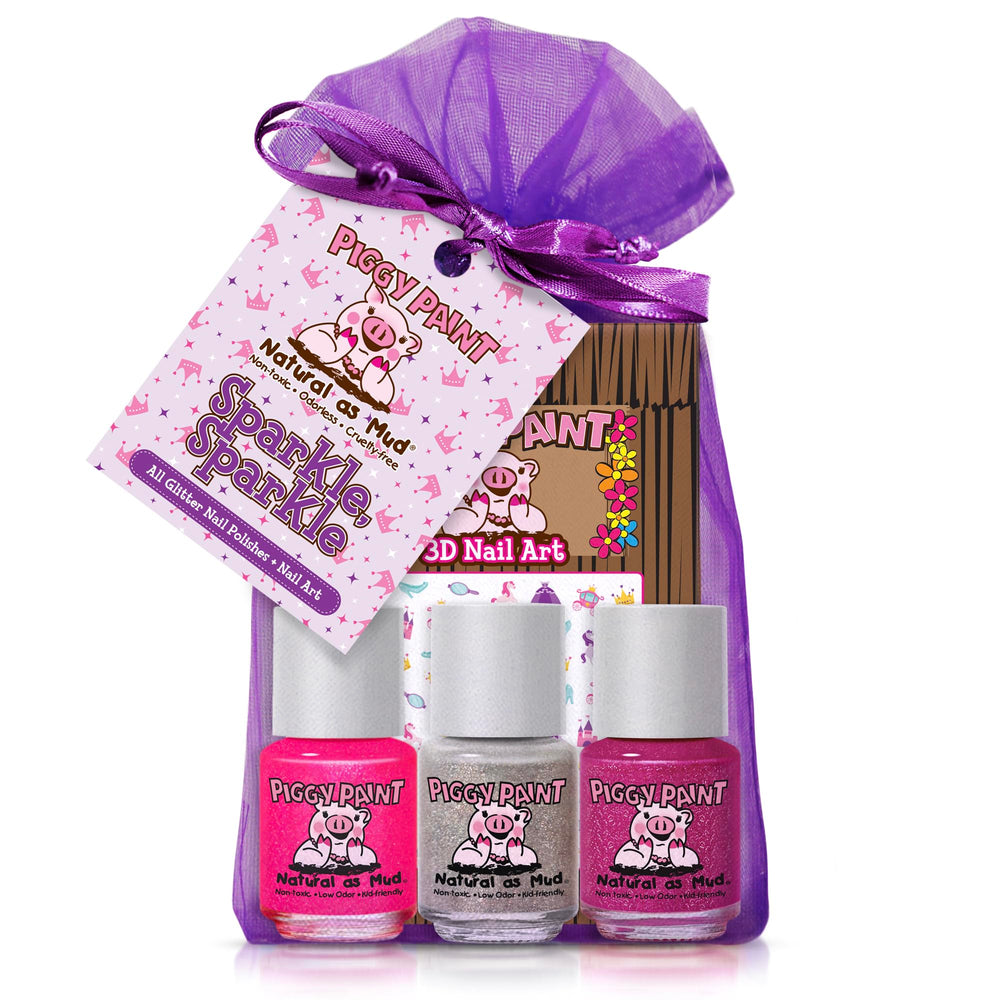 Piggy Paint Sparkle Sparkle Gift Set with glitter polishes for kid-friendly sparkle