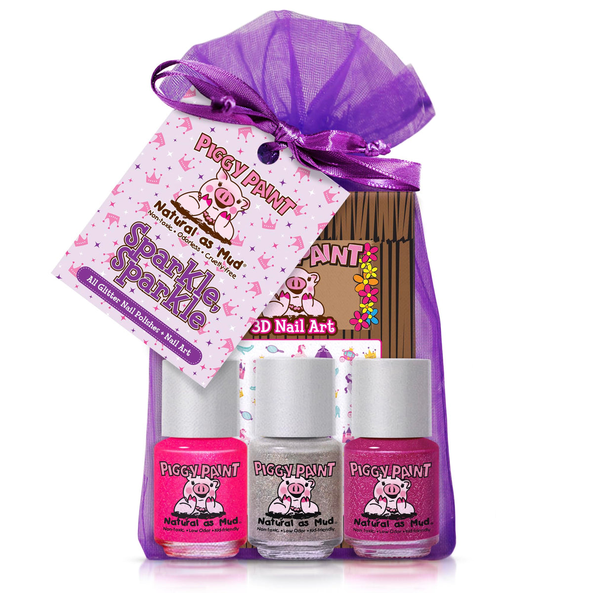 Piggy Paint Sparkle Sparkle Gift Set with glitter polishes for kid-friendly sparkle