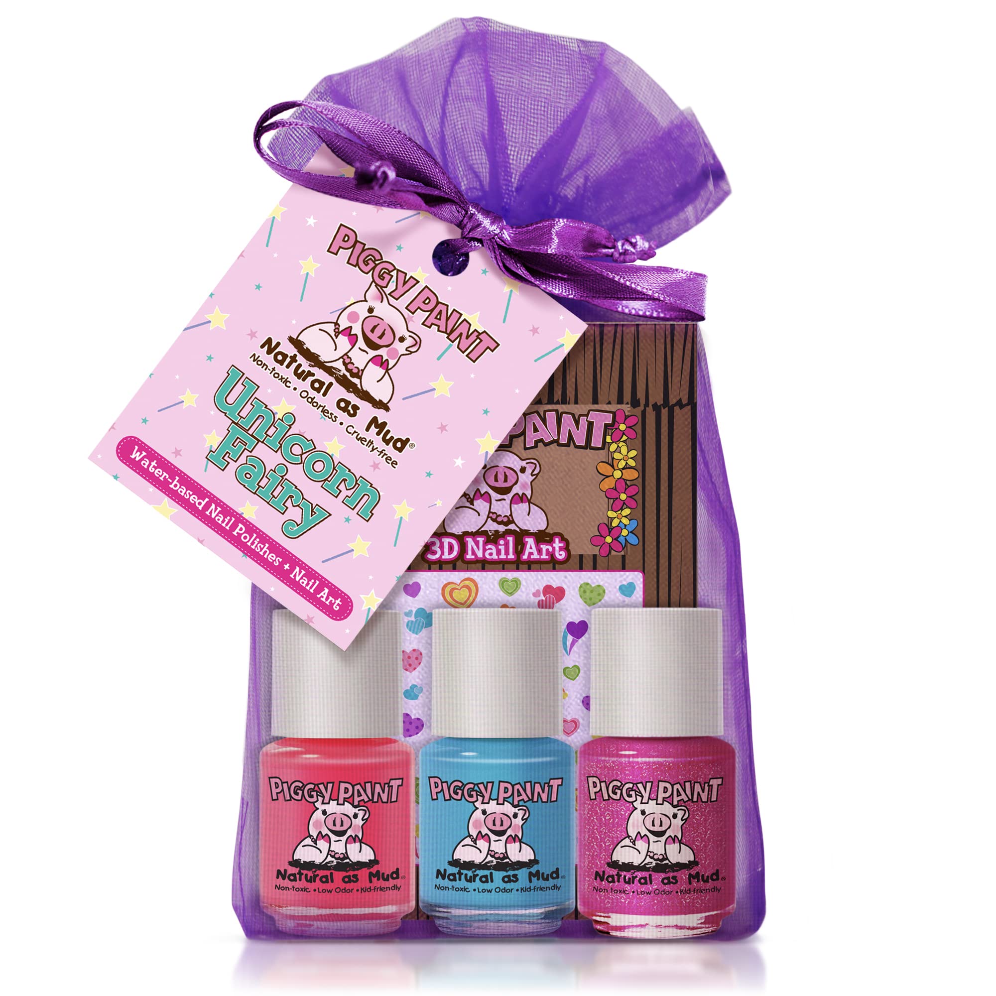 Piggy Paint Unicorn Fairy Gift Set packaging shown for safe kids' nail art fun