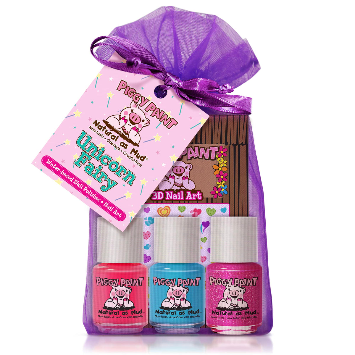 Piggy Paint Unicorn Fairy Gift Set packaging shown for safe kids' nail art fun