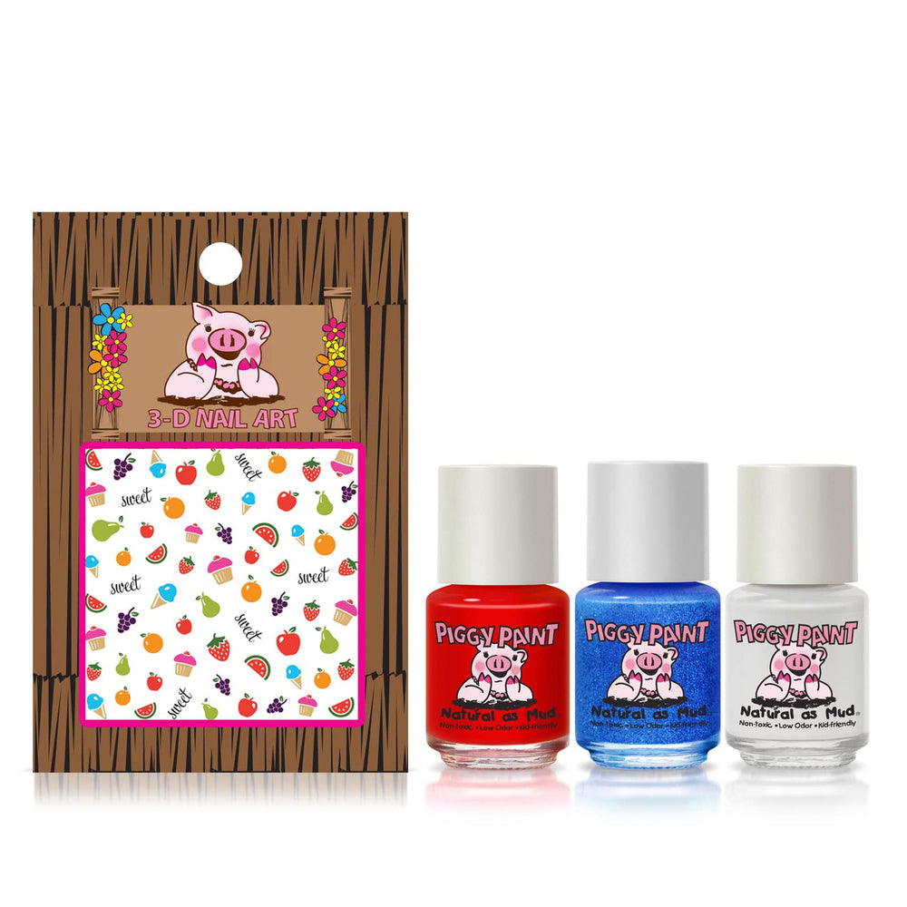 Piggy Paint water-based nail polish bottle highlights safe, gentle formula for kids
