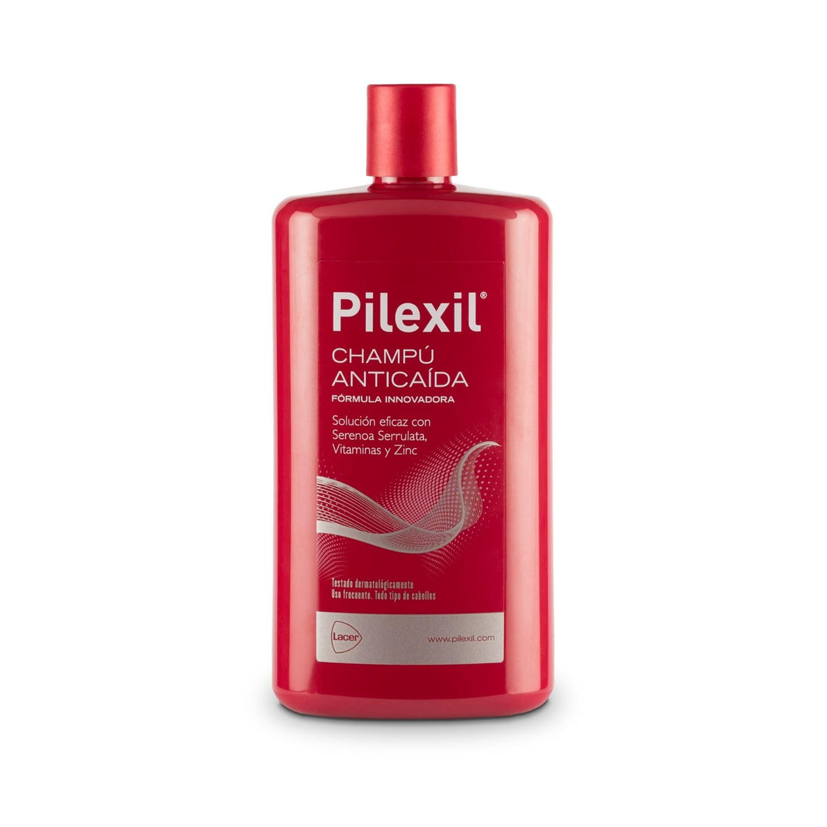 Pilexil Shampoo Anticaída bottle on a shelf for easy daily cleansing.