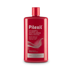 Pilexil Shampoo Anticaída bottle on a shelf for easy daily cleansing.
