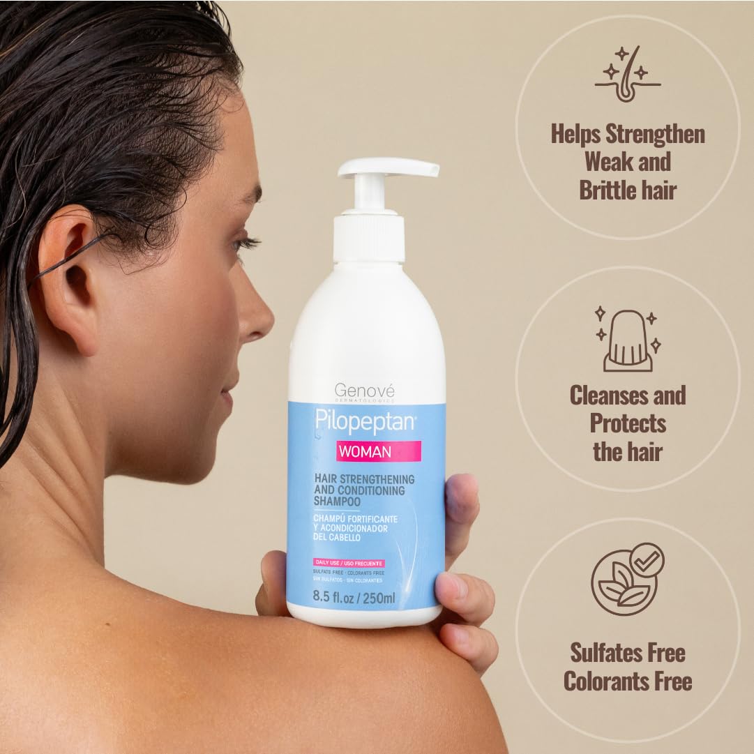 Pilopeptan Woman Shampoo lather on hair promoting cleanse and fullness