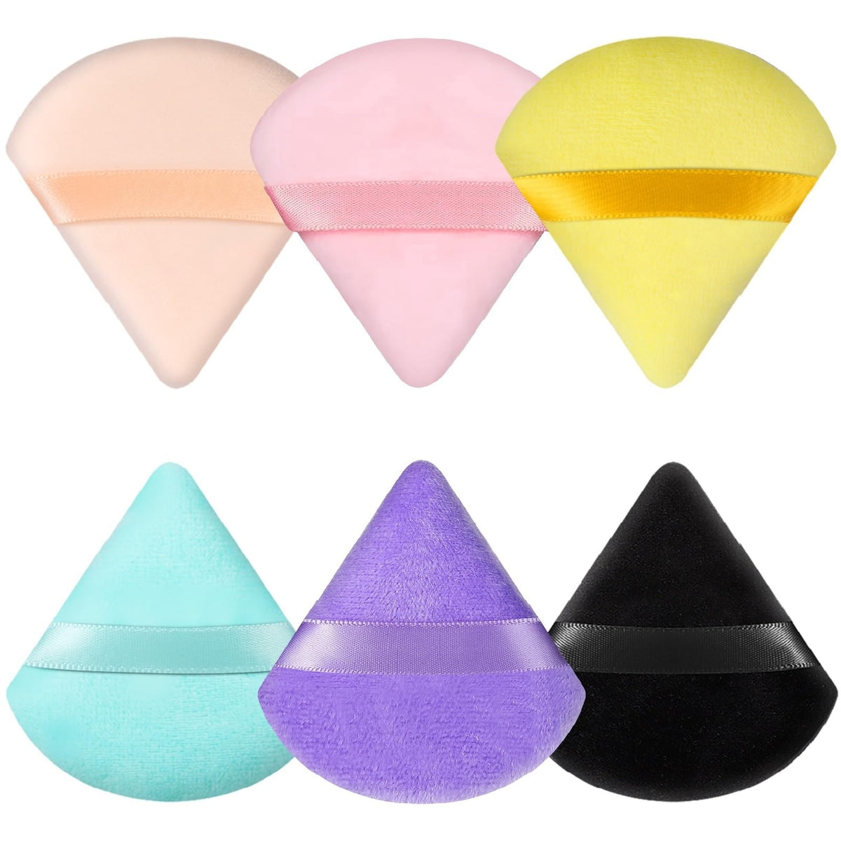 Pimoys 6-piece triangle powder puff pack for flawless makeup application