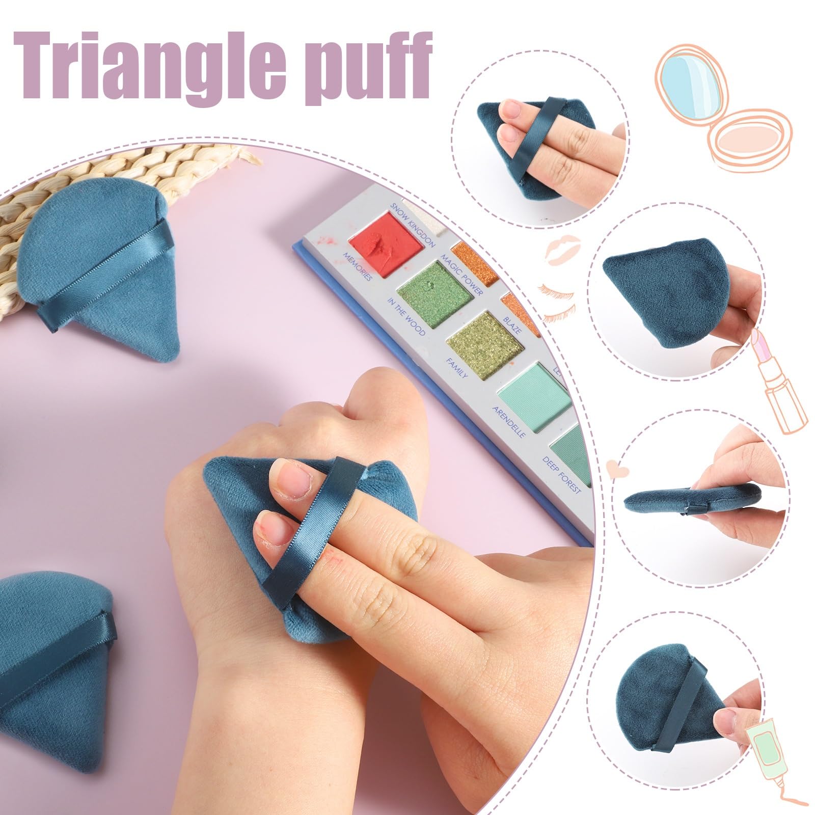 Pimoys soft-fiber puff closeup for a smooth, even complexion.