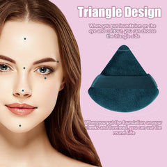 Pimoys powder puff with strap-hold design enhances control during makeup application.
