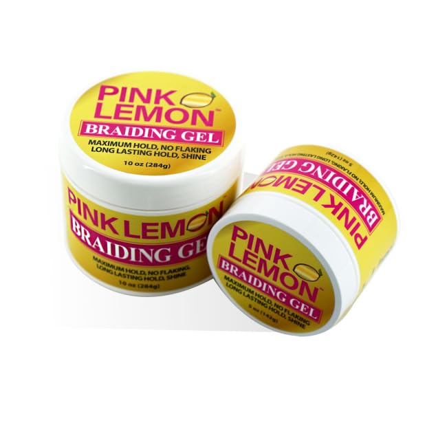 PINK LEMON Braiding Gel closeup highlights high shine finish.