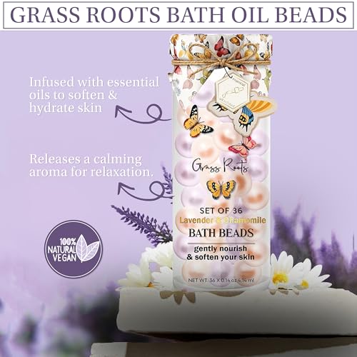 Pink Sky lavender chamomile aroma bath beads provide calm, relaxing bath experience.