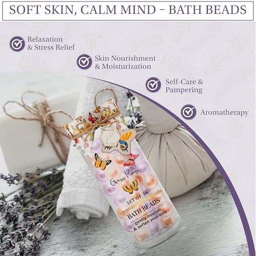 Pink Sky nourishing bath oil beads soften skin during a soothing soak.