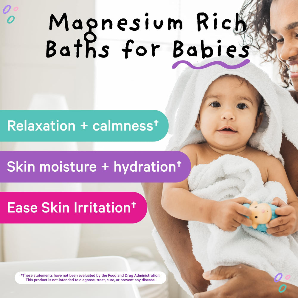 Pink Stork Baby Bath Flakes label—fragrance free formula for sensitive skin
