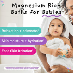 Pink Stork Baby Bath Flakes label—fragrance free formula for sensitive skin