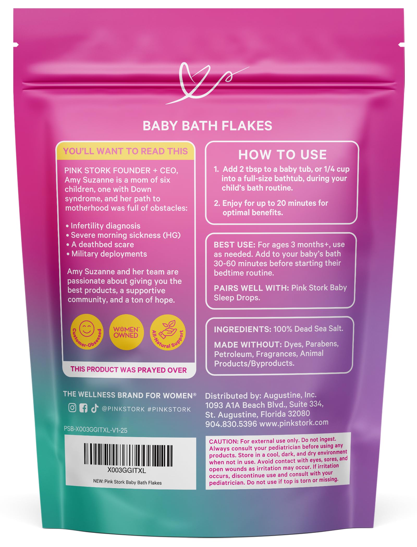 Pink Stork product image emphasizing clean, non GMO ingredients