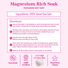 Pink Stork Postpartum Sitz Bath Soak demonstrated in sitz tub for gentle cleansing.