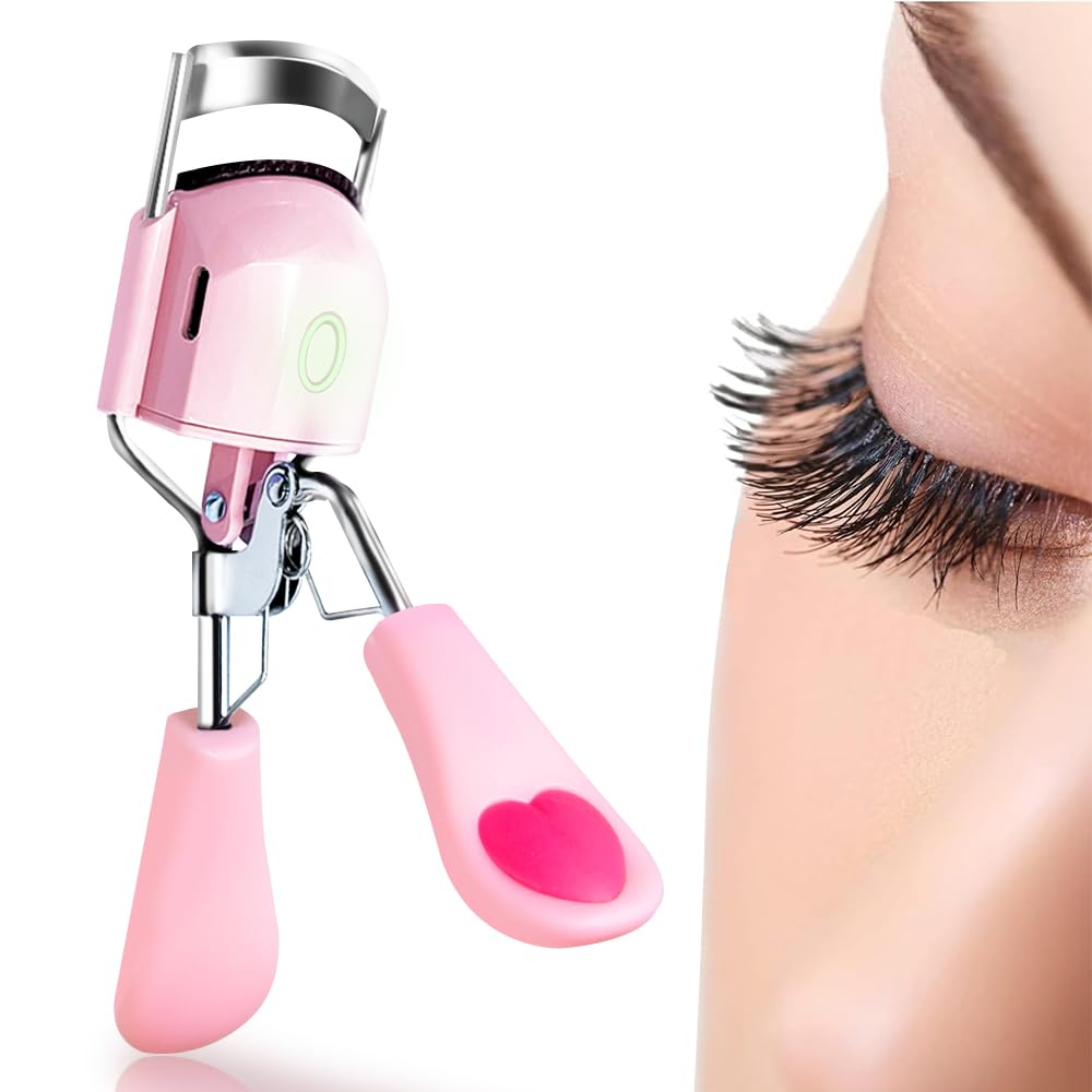 Pinkiou heated eyelash curler compact design for easy travel and quick curls