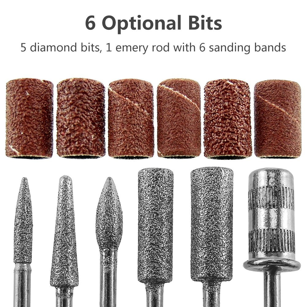 Pinkiou complete kit with 12 attachments for filing, grinding, and polishing tasks