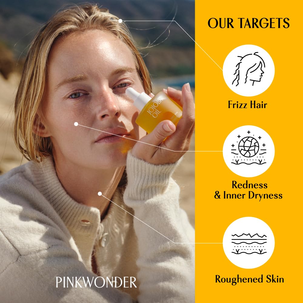 PINKWONDER Jojoba Oil texture close-up reveals silky finish without clogging pores.
