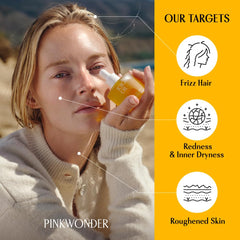 PINKWONDER Jojoba Oil texture close-up reveals silky finish without clogging pores.