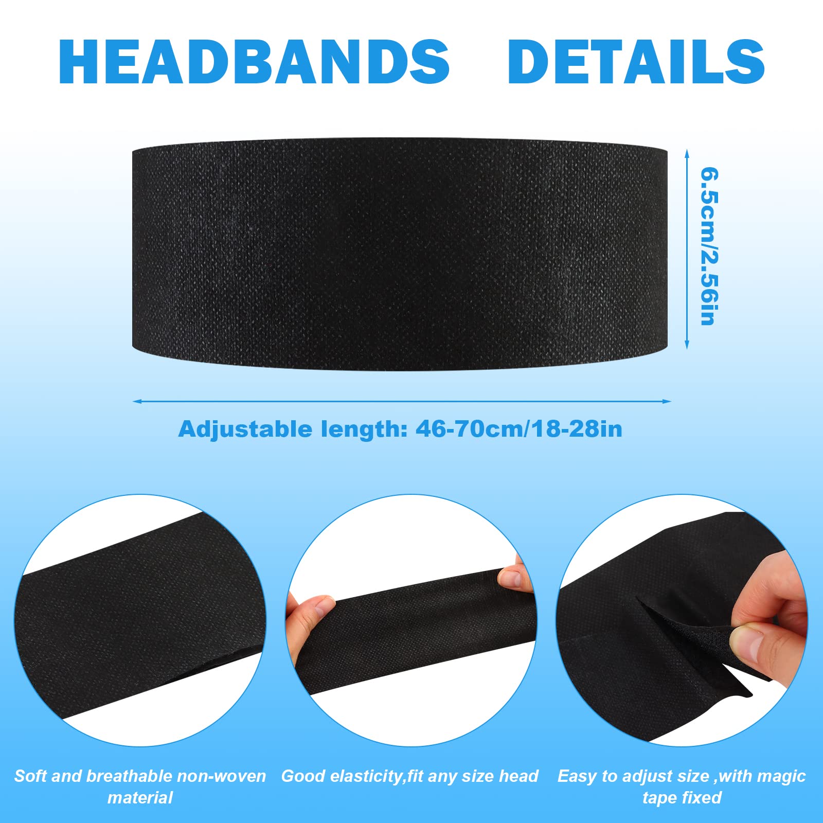 pinkxhy non-woven fabric headbands provide soft touch for skincare