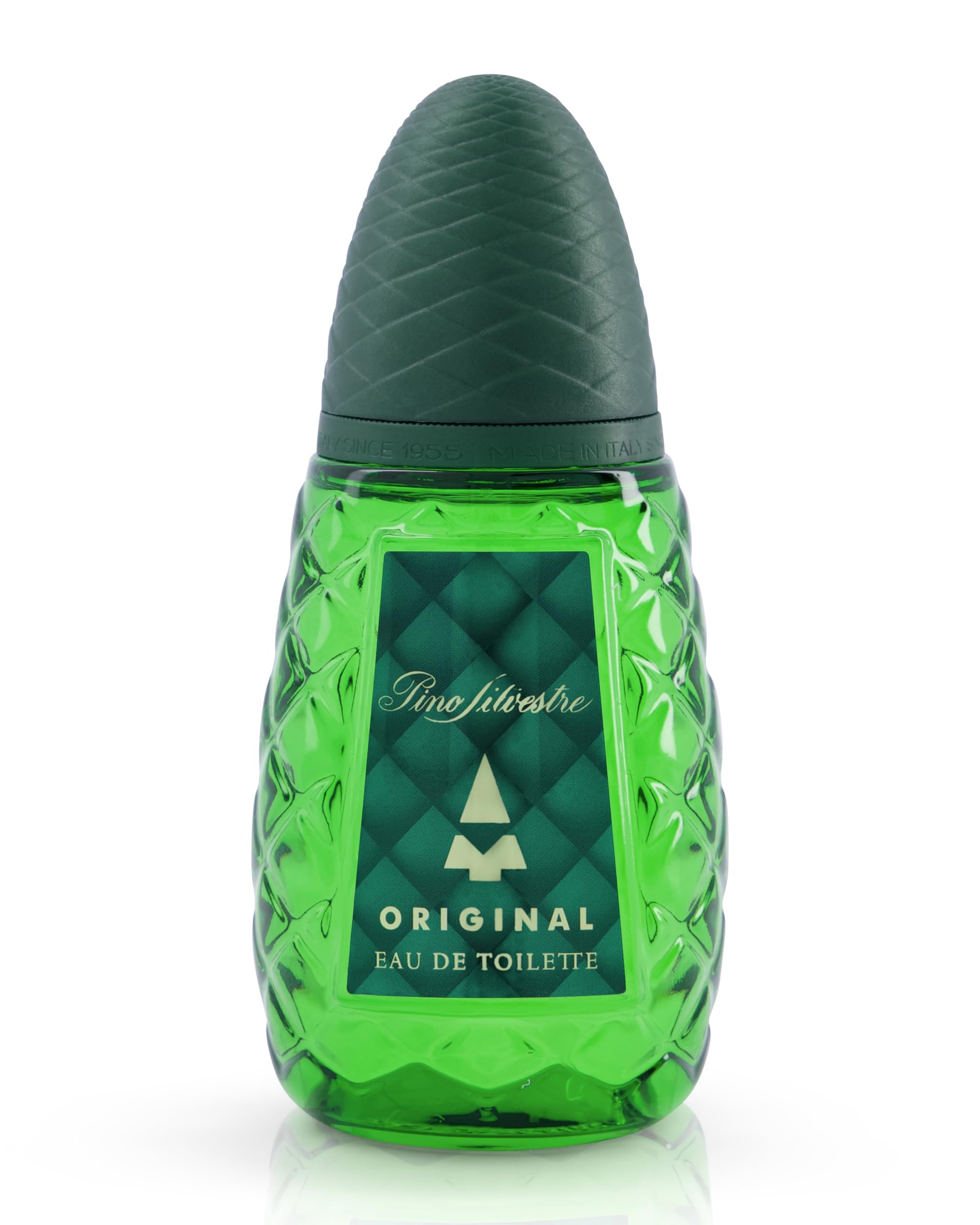 Pino Silvestre Original bottle-front highlights classic masculine scent for everyday wear.