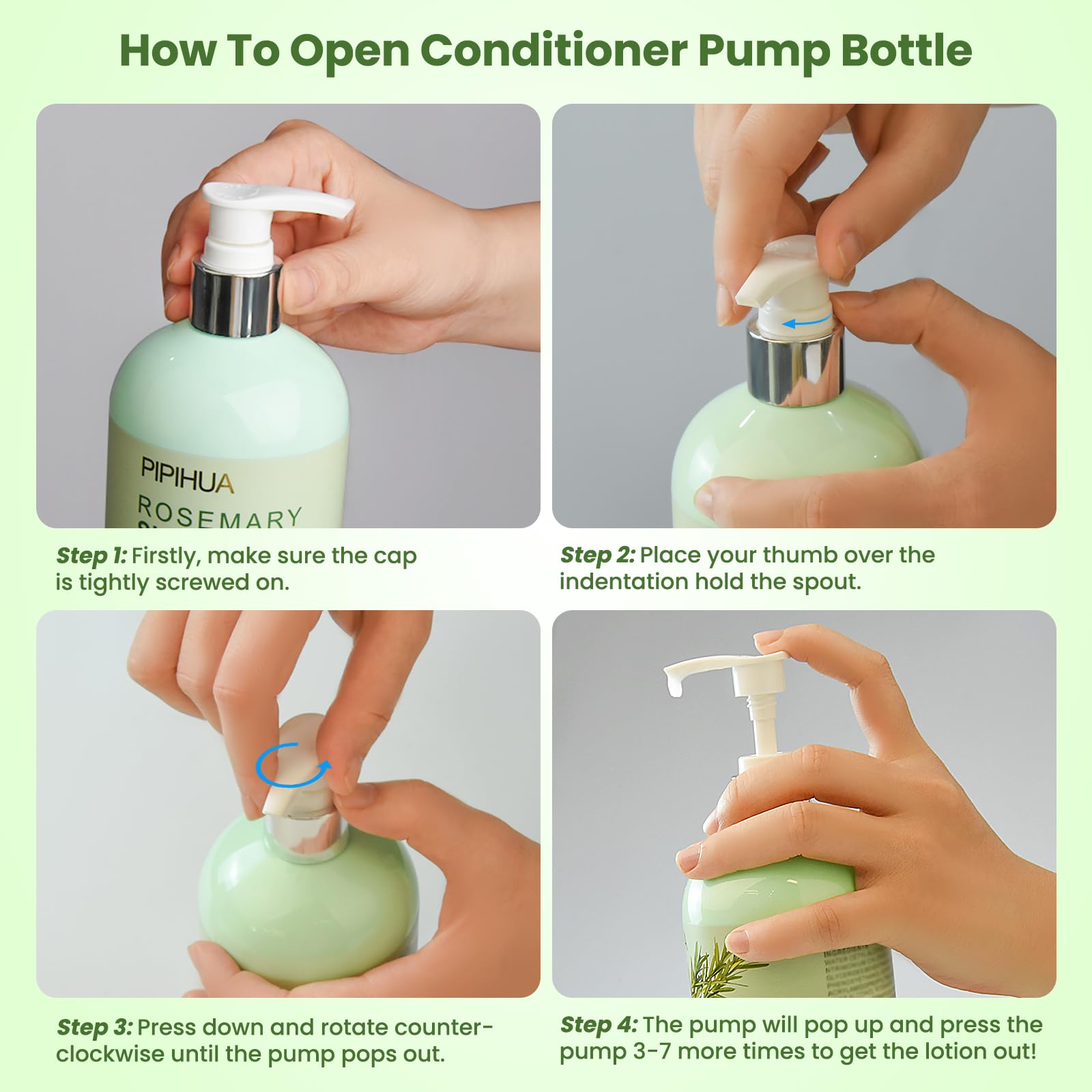 PIPIHUA Rosemary Conditioner bottle on surface hints at premium, denser hydration.
