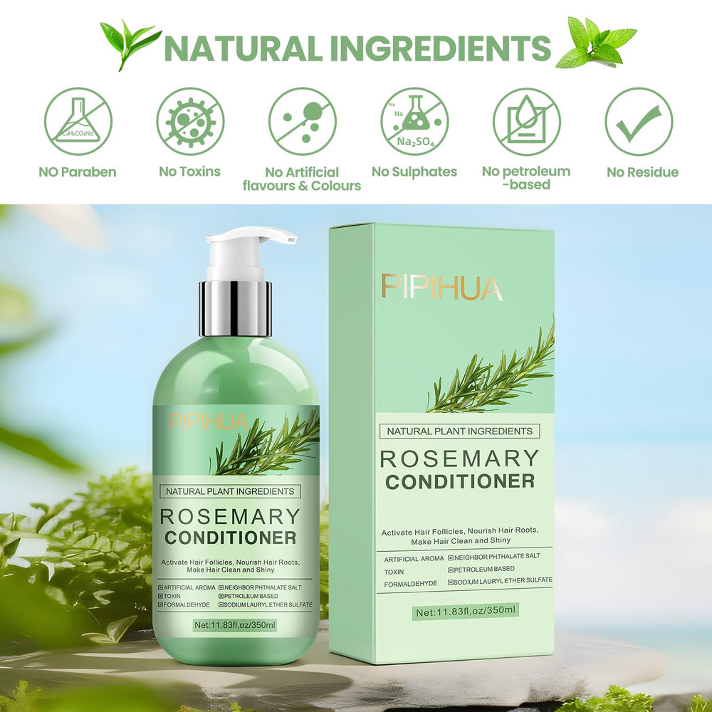 PIPIHUA Rosemary Conditioner in routine shot signals healthier hair maintenance.