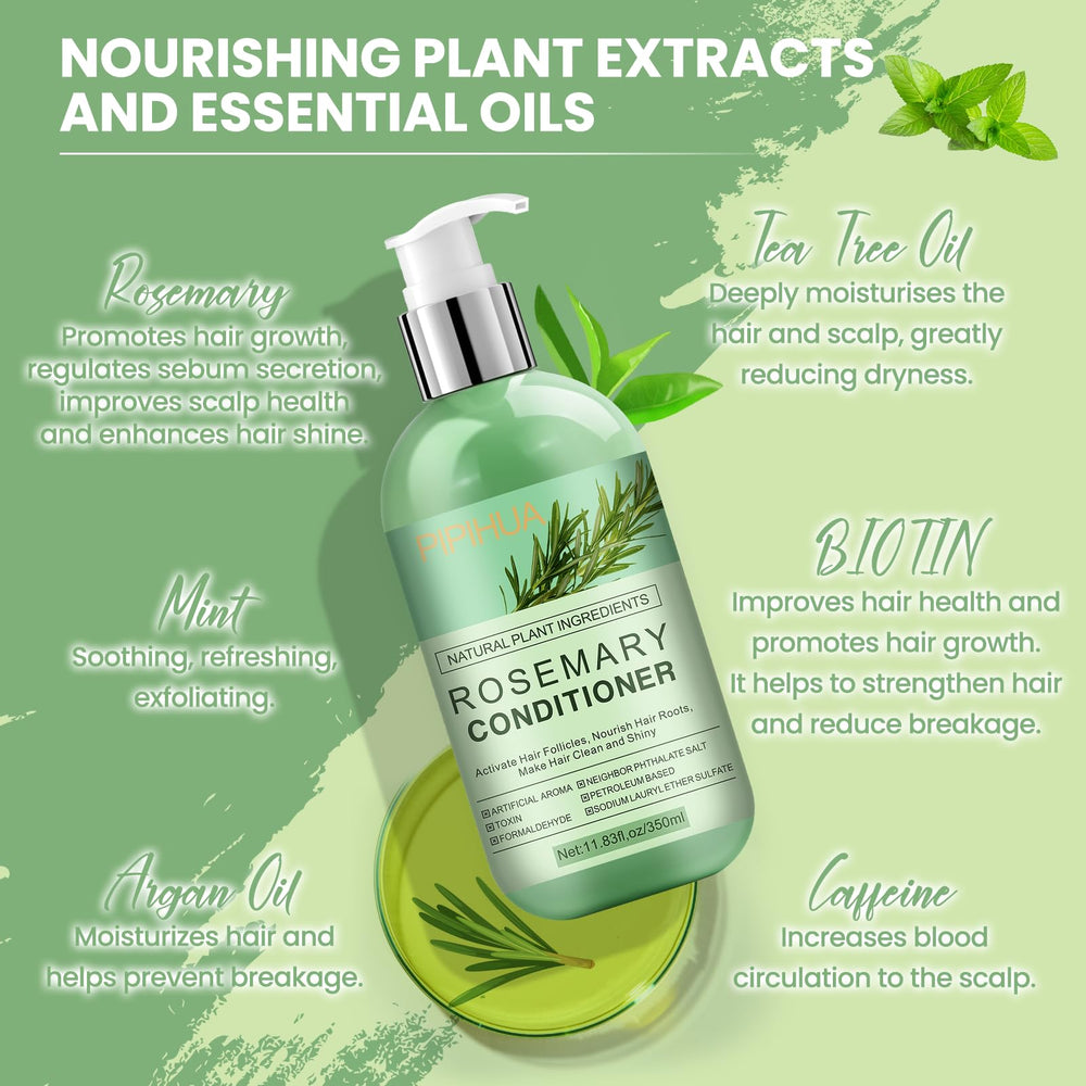PIPIHUA Rosemary Conditioner mint leaves convey refreshing sensory experience.