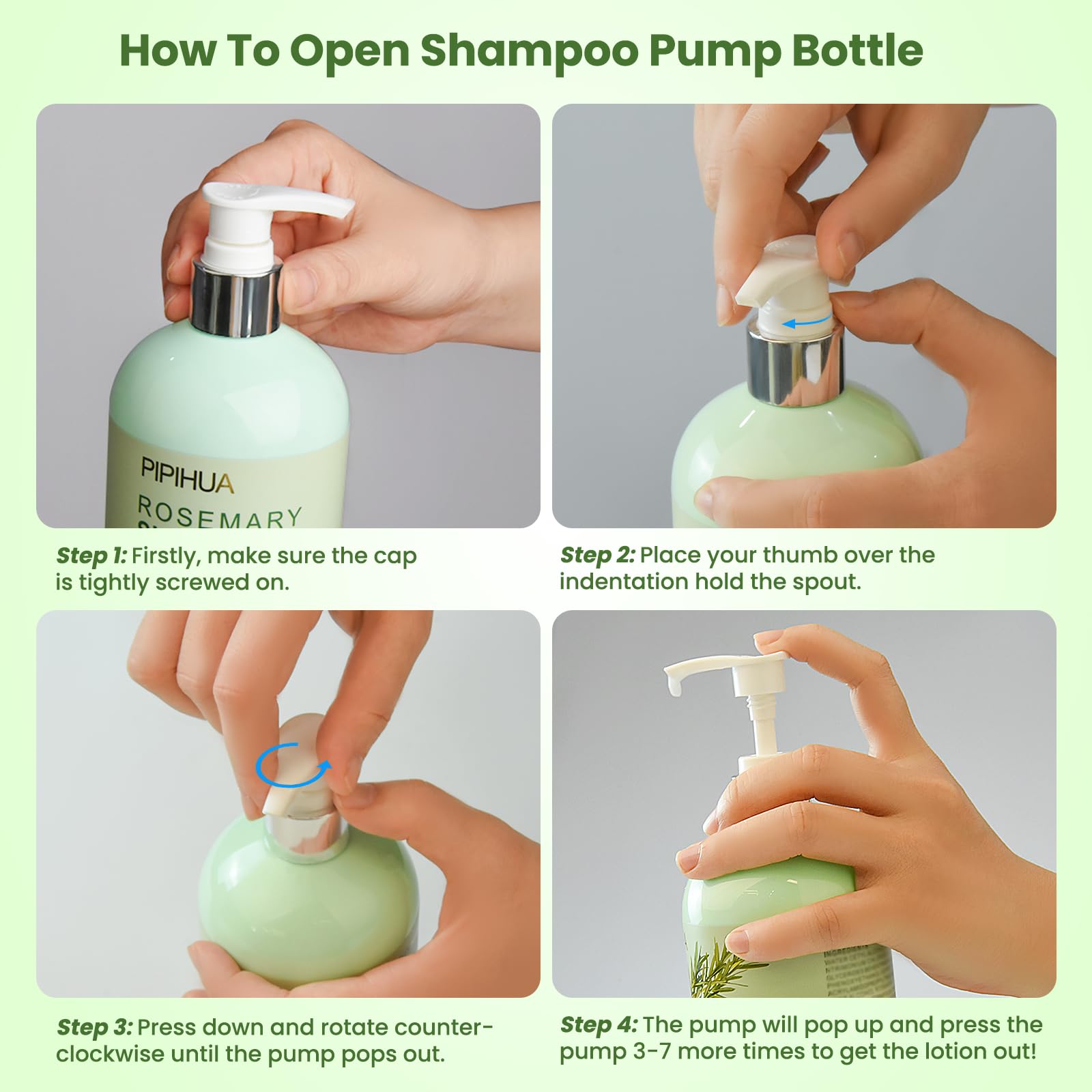 PIPIHUA Rosemary Shampoo peppermint oil highlight signals cooling tingle and revitalized feel