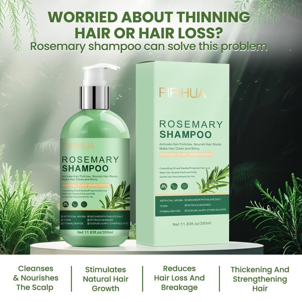 PIPIHUA Rosemary Shampoo foamy lather backlit for gentle cleansing and detangling