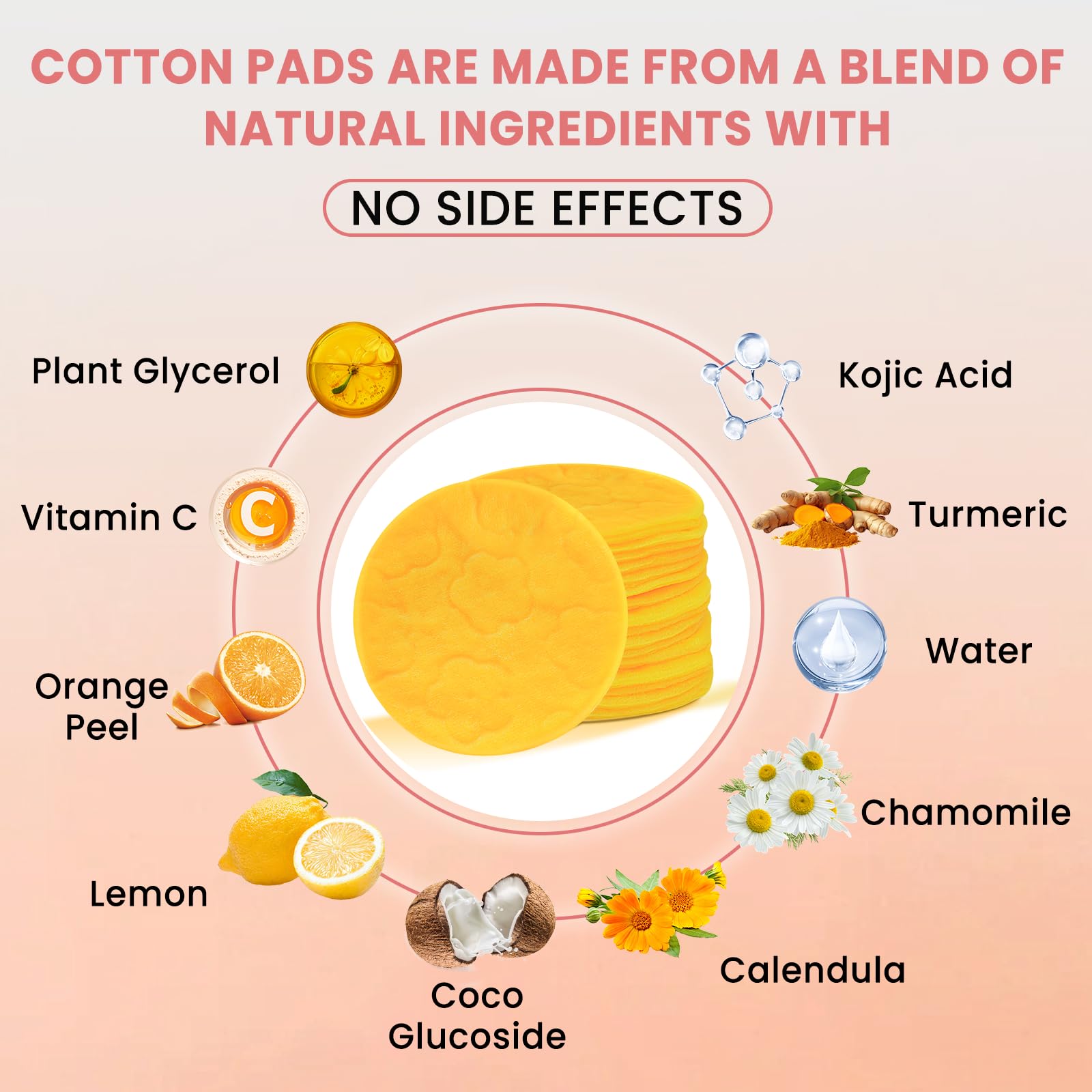 PIPIHUA turmeric kojic acid cleansing pads in use on the face for daily exfoliation.