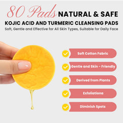 PIPIHUA turmeric kojic acid cleansing pads soaked with serum for quick refreshing cleanse.