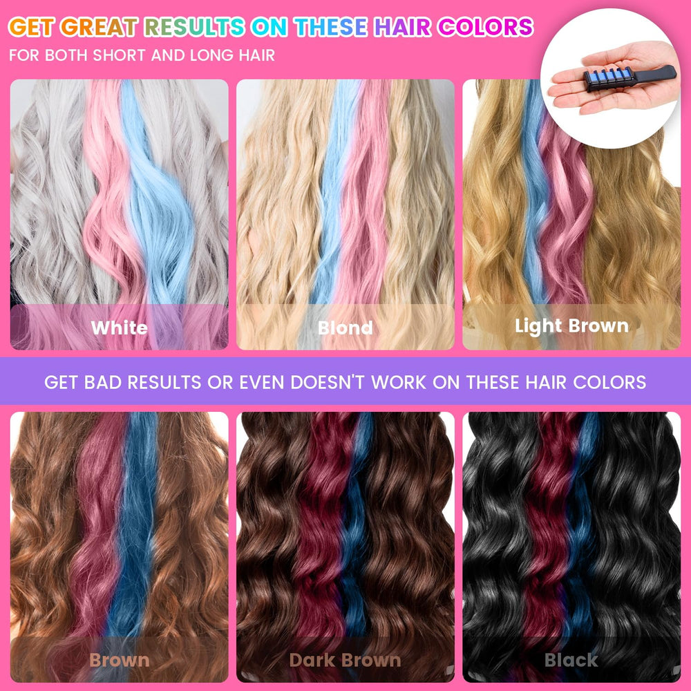 Pipirich Hair Chalk application on light hair demonstrates easy, temporary color without long-term commitment.